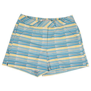 Nike Golf Wom Sz 2 XS Blue Yellow Striped DriFit Shorts Spring Tennis Pickleball